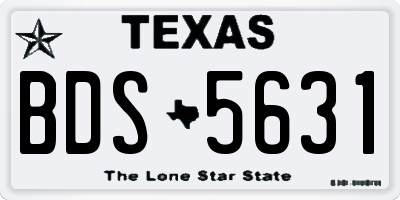 TX license plate BDS5631