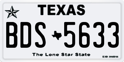 TX license plate BDS5633