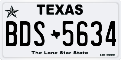 TX license plate BDS5634