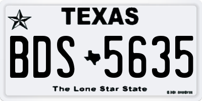 TX license plate BDS5635