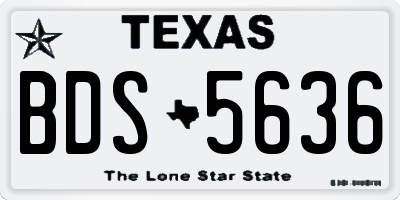 TX license plate BDS5636