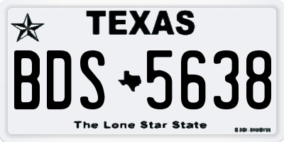 TX license plate BDS5638