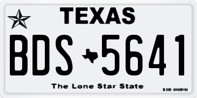 TX license plate BDS5641