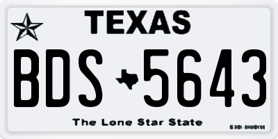 TX license plate BDS5643