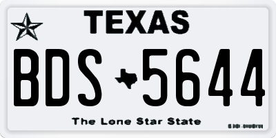 TX license plate BDS5644