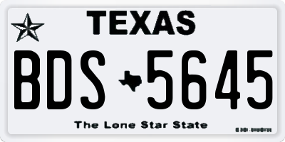 TX license plate BDS5645