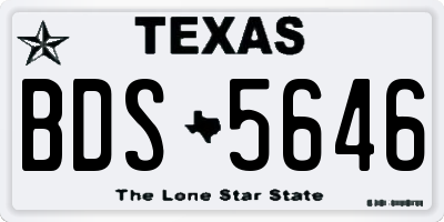 TX license plate BDS5646