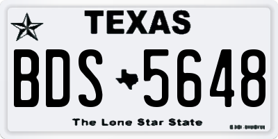 TX license plate BDS5648