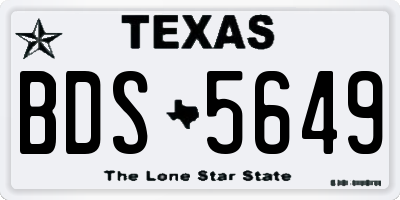 TX license plate BDS5649