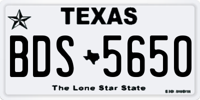 TX license plate BDS5650