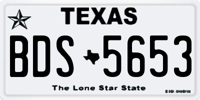 TX license plate BDS5653