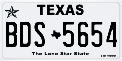 TX license plate BDS5654