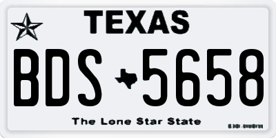 TX license plate BDS5658