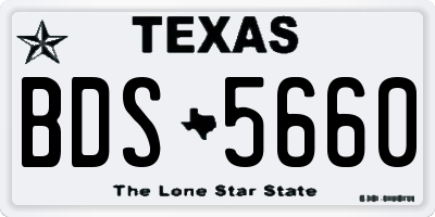 TX license plate BDS5660