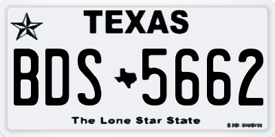 TX license plate BDS5662
