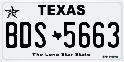 TX license plate BDS5663