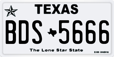TX license plate BDS5666