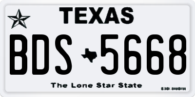 TX license plate BDS5668