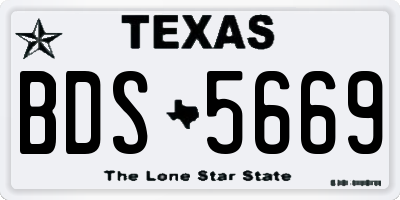TX license plate BDS5669