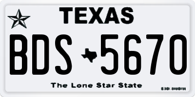 TX license plate BDS5670