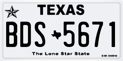 TX license plate BDS5671