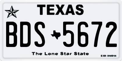 TX license plate BDS5672