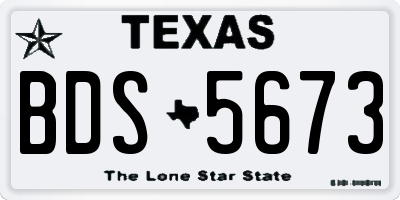 TX license plate BDS5673