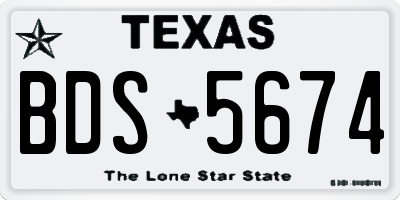 TX license plate BDS5674