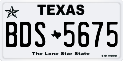 TX license plate BDS5675