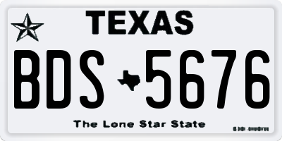 TX license plate BDS5676