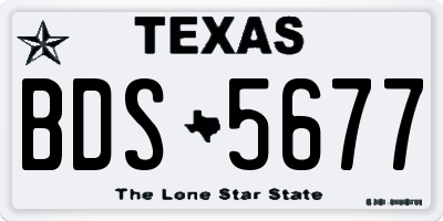 TX license plate BDS5677