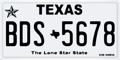 TX license plate BDS5678