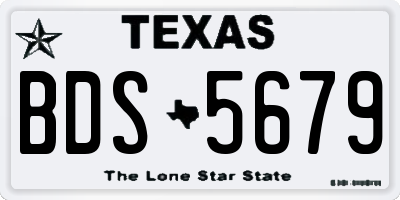 TX license plate BDS5679