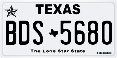 TX license plate BDS5680