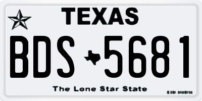 TX license plate BDS5681