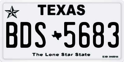 TX license plate BDS5683