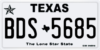 TX license plate BDS5685