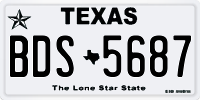 TX license plate BDS5687