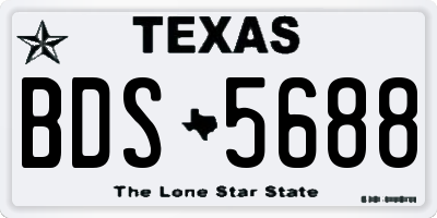 TX license plate BDS5688