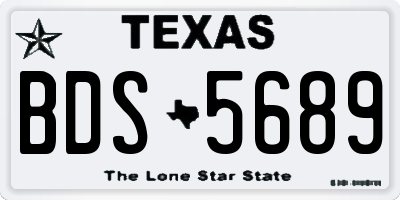 TX license plate BDS5689
