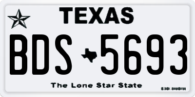 TX license plate BDS5693