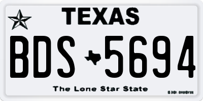 TX license plate BDS5694