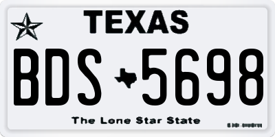 TX license plate BDS5698