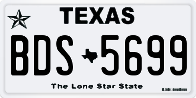 TX license plate BDS5699