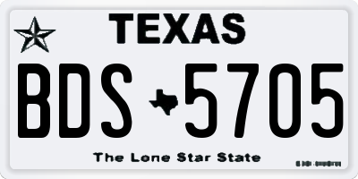TX license plate BDS5705