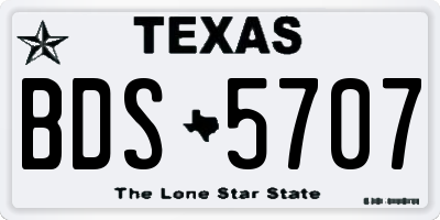 TX license plate BDS5707