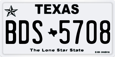TX license plate BDS5708
