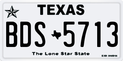 TX license plate BDS5713