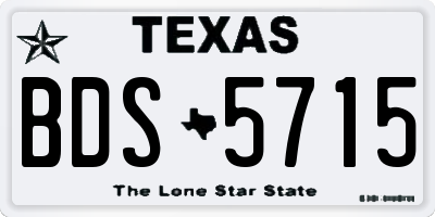 TX license plate BDS5715