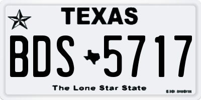 TX license plate BDS5717